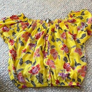 Joie yellow silk top xxs